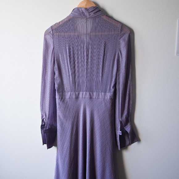 [SOLD] Catherine Malandrino Lavender Metallic Silk Dress 4 - Picture 4 of 7